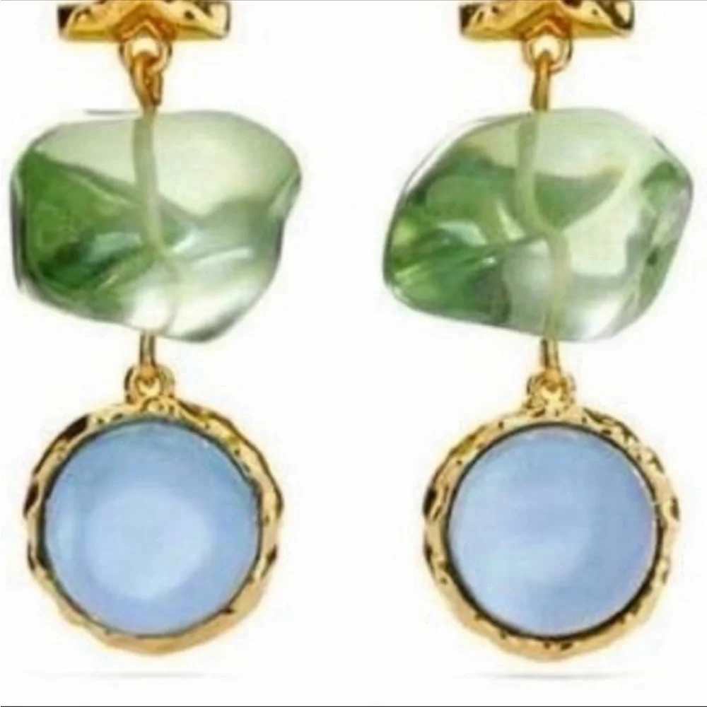 Tory Burch Roxanne double drop  statement earrings - Picture 4 of 7